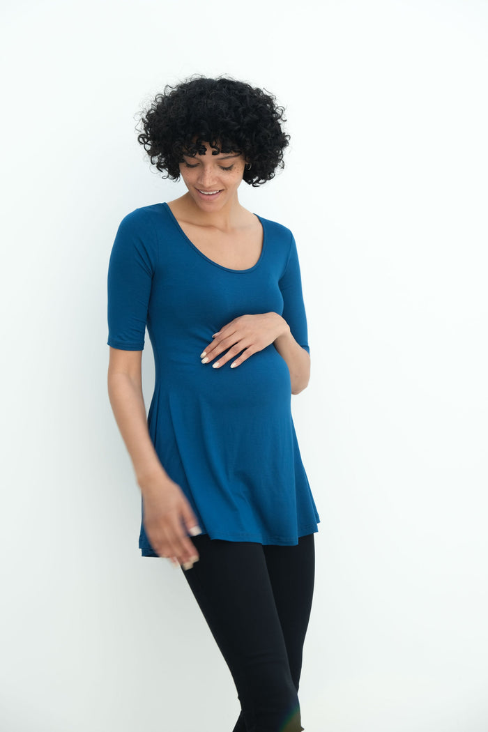 Tori | Cute Mini Fitted Maternity Dress With Short Sleeves