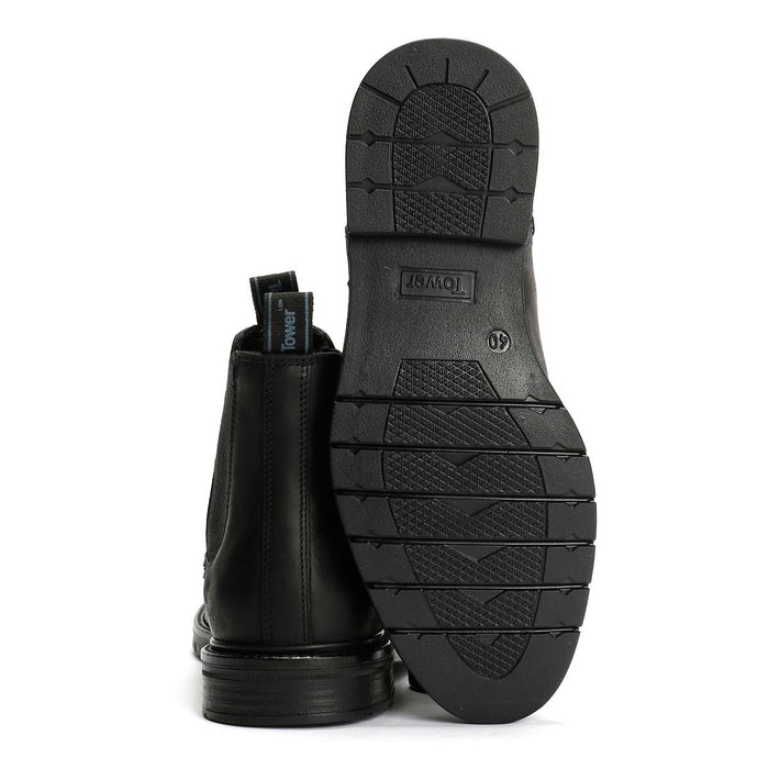 Tower London Harbour Leather Men's Black Chelsea Boots