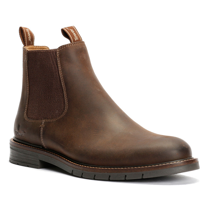 Tower London Harbour Leather Men's Dark Brown Chelsea Boots