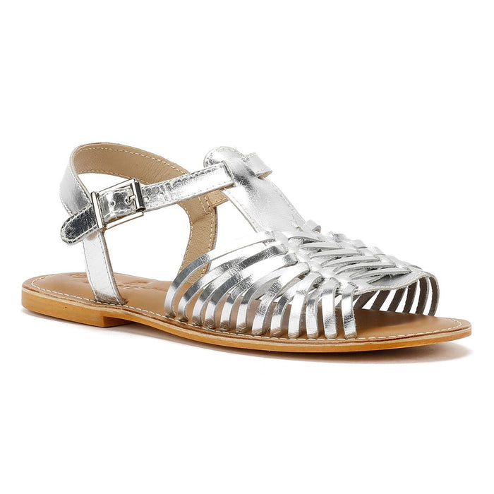 Tower London Hurache Leather Women's Silver Sandals