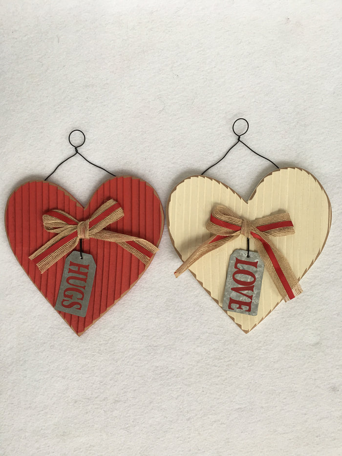 Valentine Heart with Hugs Love Hanging Tag Wall Hanging