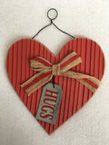 Valentine Heart with Hugs Love Hanging Tag Wall Hanging