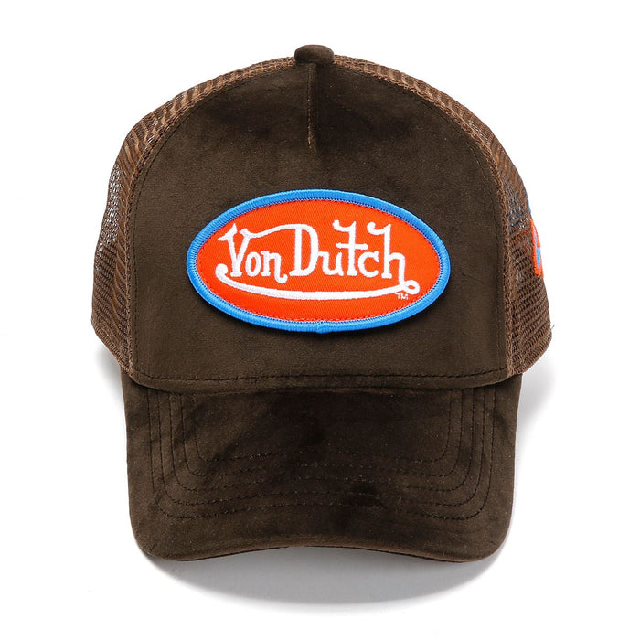 Von Dutch Velvet Trucker Brown/Red/Blue Caps