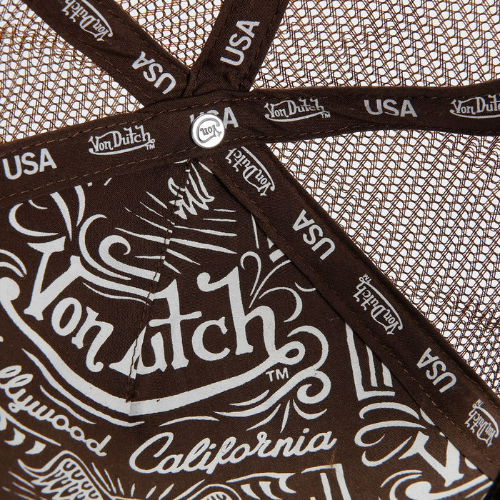 Von Dutch Velvet Trucker Brown/Red/Blue Caps