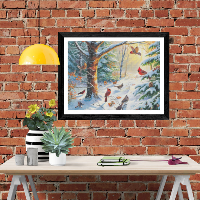 Winter Wildlife in a Snowy Forest