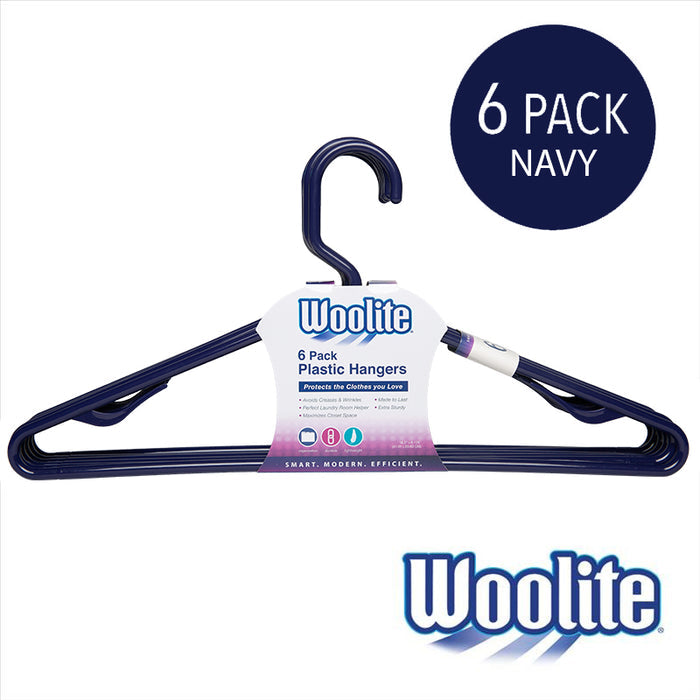 50GM 6PK BASIC PLASTIC HANGER W.2 ACCESORY HOOKS