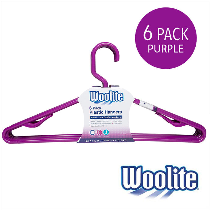 50GM 6PK BASIC PLASTIC HANGER W.2 ACCESORY HOOKS