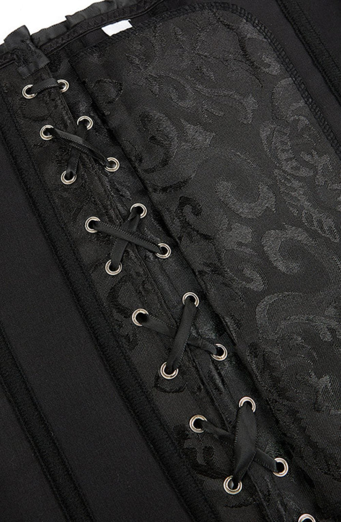 YesX YX886 Stunning Black Borcade Corset Up to 5XL