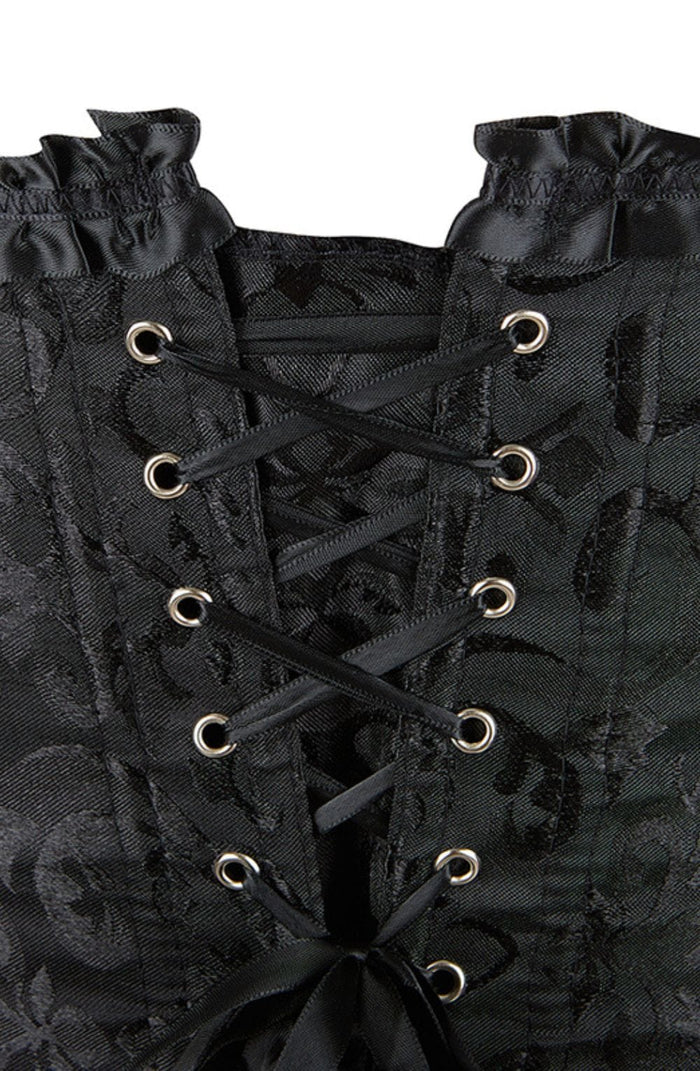 YesX YX886 Stunning Black Borcade Corset Up to 5XL