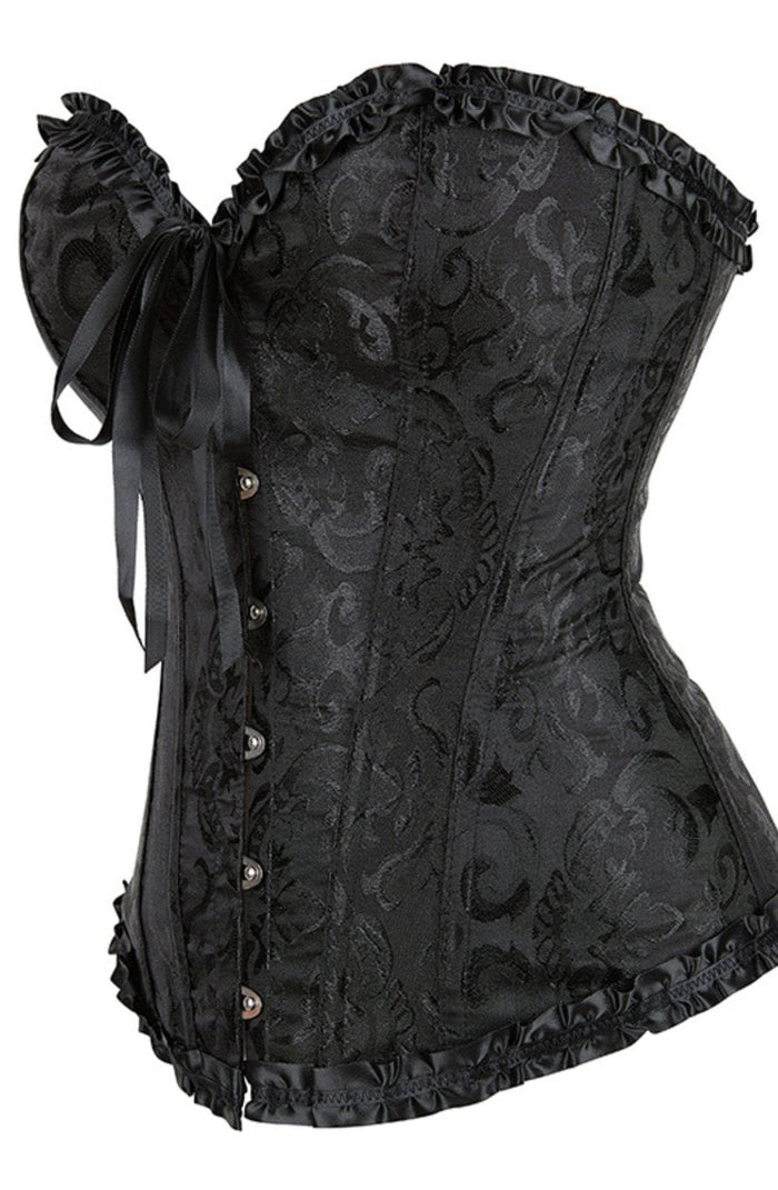 YesX YX886 Stunning Black Borcade Corset Up to 5XL