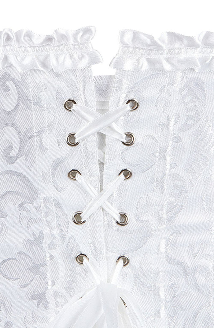 YesX YX887 Elegant White Brocade Corset up to 2XL
