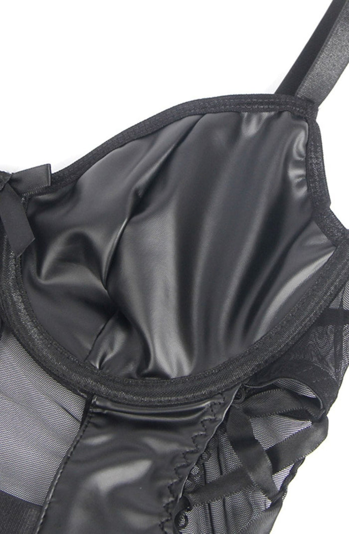 YesX YX890 Black Faux Leather Look & Mesh